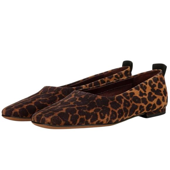 Franco Sarto Womens Vana Ballet Flat US 8 Wide EU 38.5 Brown Leopard Leather NIB - Picture 1 of 12